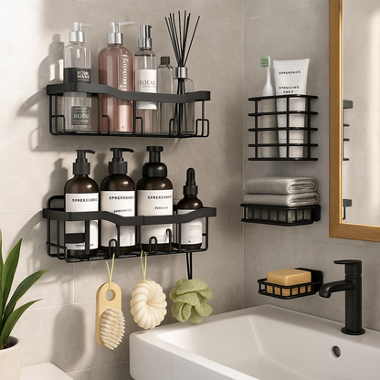 BathRack™ Pack x5 Organizador de Baño Premium