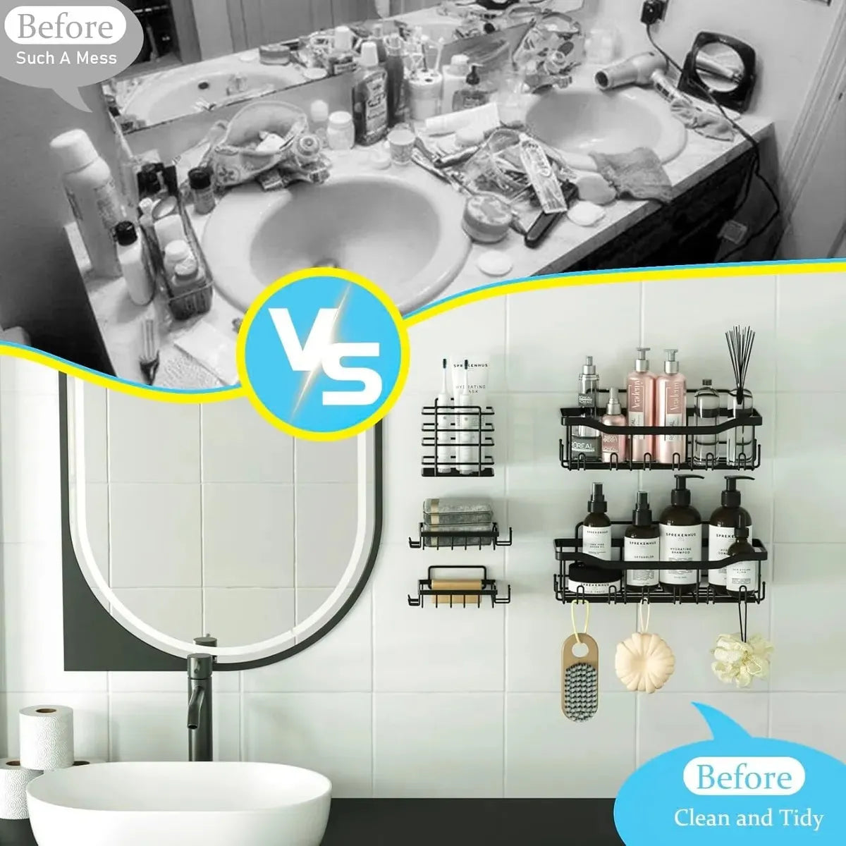 BathRack™ Pack x5 Organizador de Baño Premium