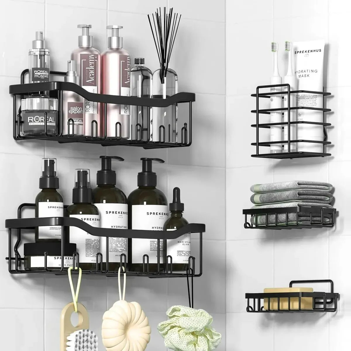 BathRack™ Pack x5 Organizador de Baño Premium