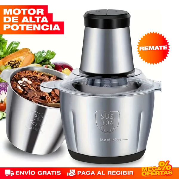 MOLINO PICADOR ELÉCTRICO ACERO INOXIDABLE 2 LITROS (TAMAÑO GRANDE)