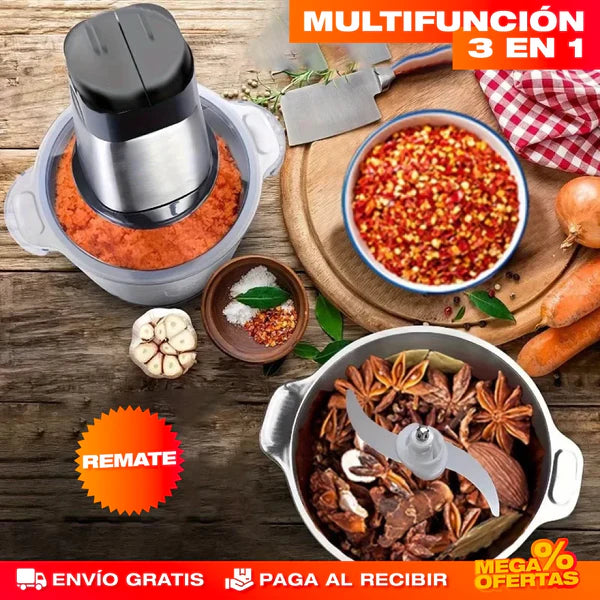 MOLINO PICADOR ELÉCTRICO ACERO INOXIDABLE 2 LITROS (TAMAÑO GRANDE)